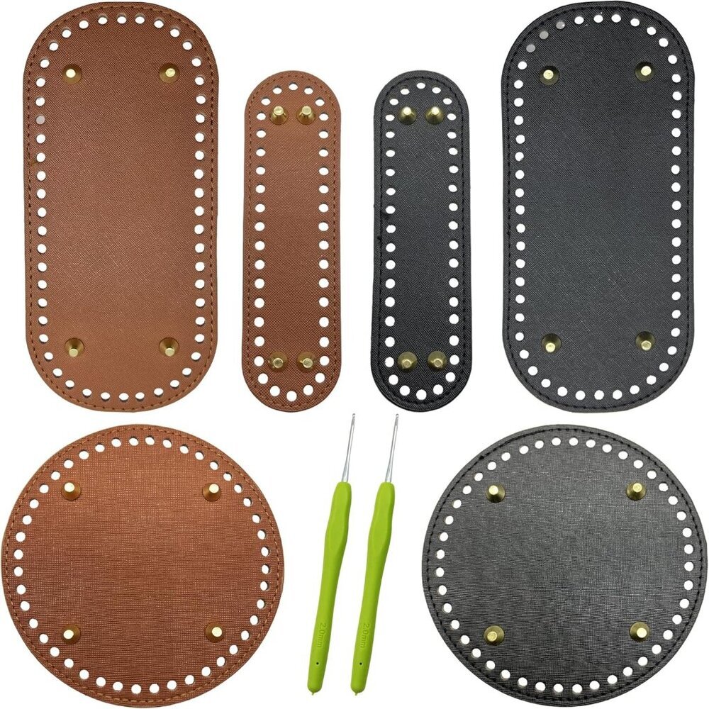 Yayatty 6 Pcs Oval Knitting Crochet Bags Bottom Shaper with Holes for DIY Handba